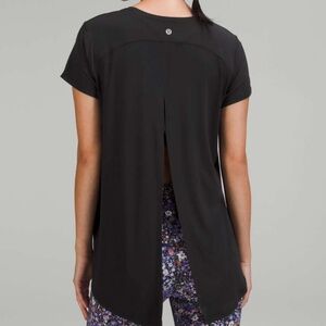 Lululemon Modal Open Up Tie Back T-Shirt In Black